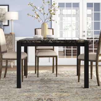 Swann Counter Height 53.75'' Genuine Marble Dining Table