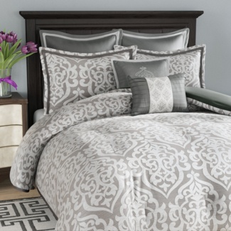 Tess Jacquard Medallion 8 Piece Comforter Set
