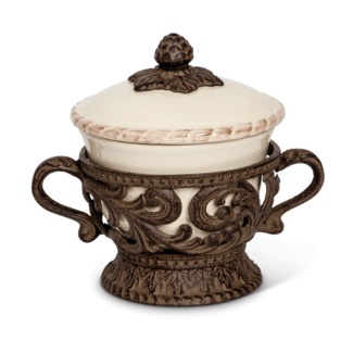 Thai Ceramic, 7 inch serving bowl w/lid - ImportFood