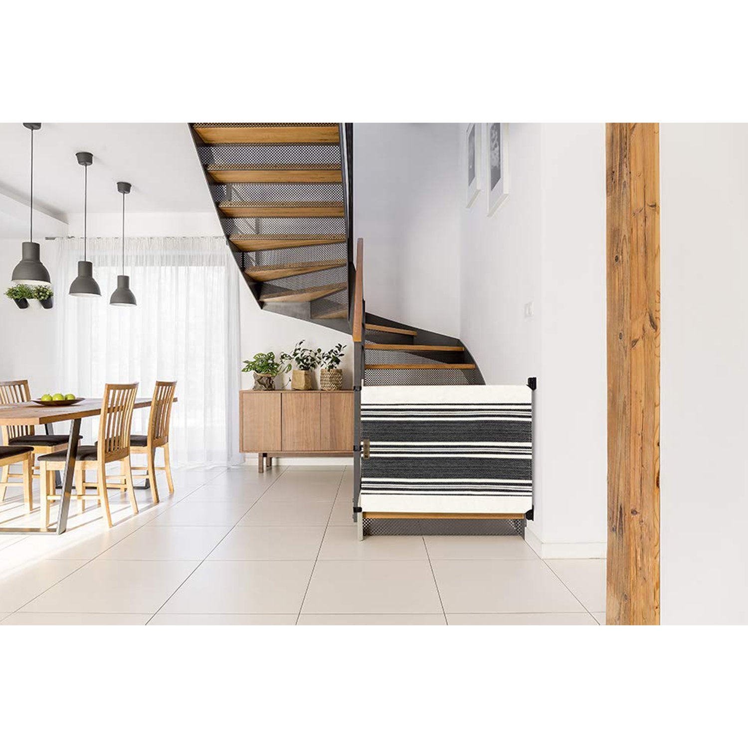 The Stair Barrier Banister to Wall Fabric Baby and Pet Safety Gate