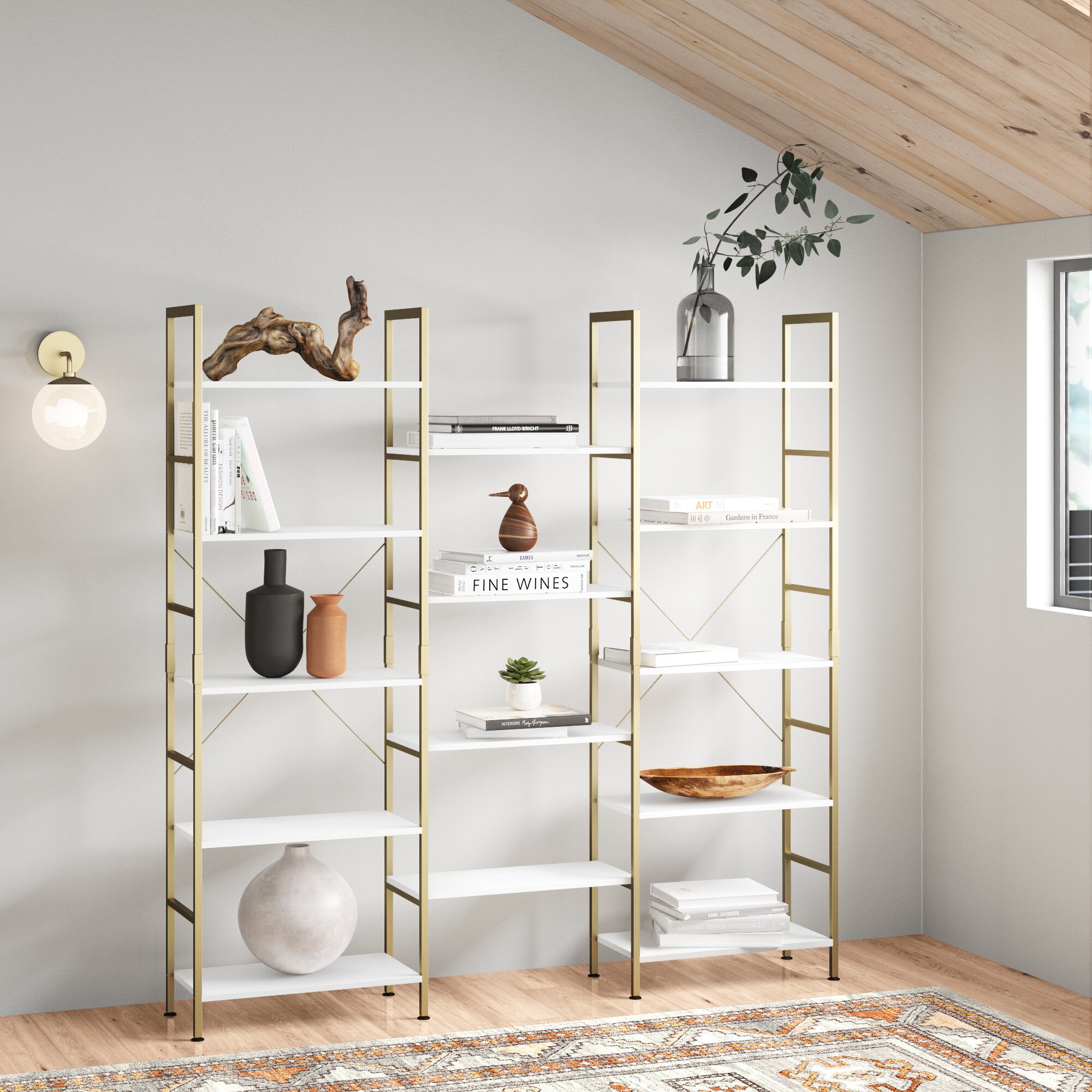 Thome 68.1'' H x 68.5'' W Iron Etagere Bookcase