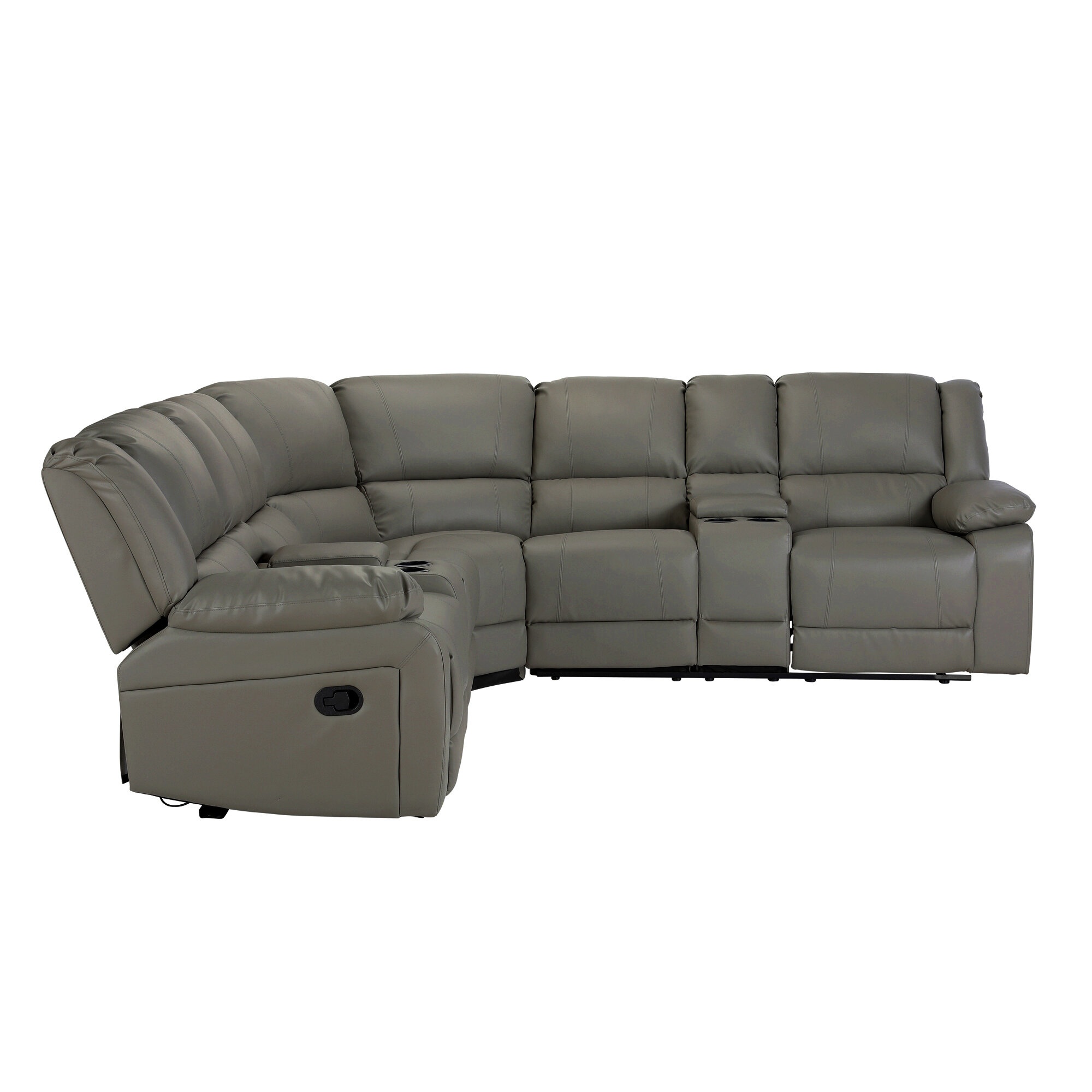 Tornillo 3 - Piece Vegan Leather Reclining Sectional