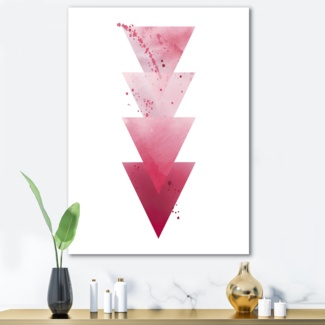 Triangles Abstract Geometric Art Composition - Wrapped Canvas Print