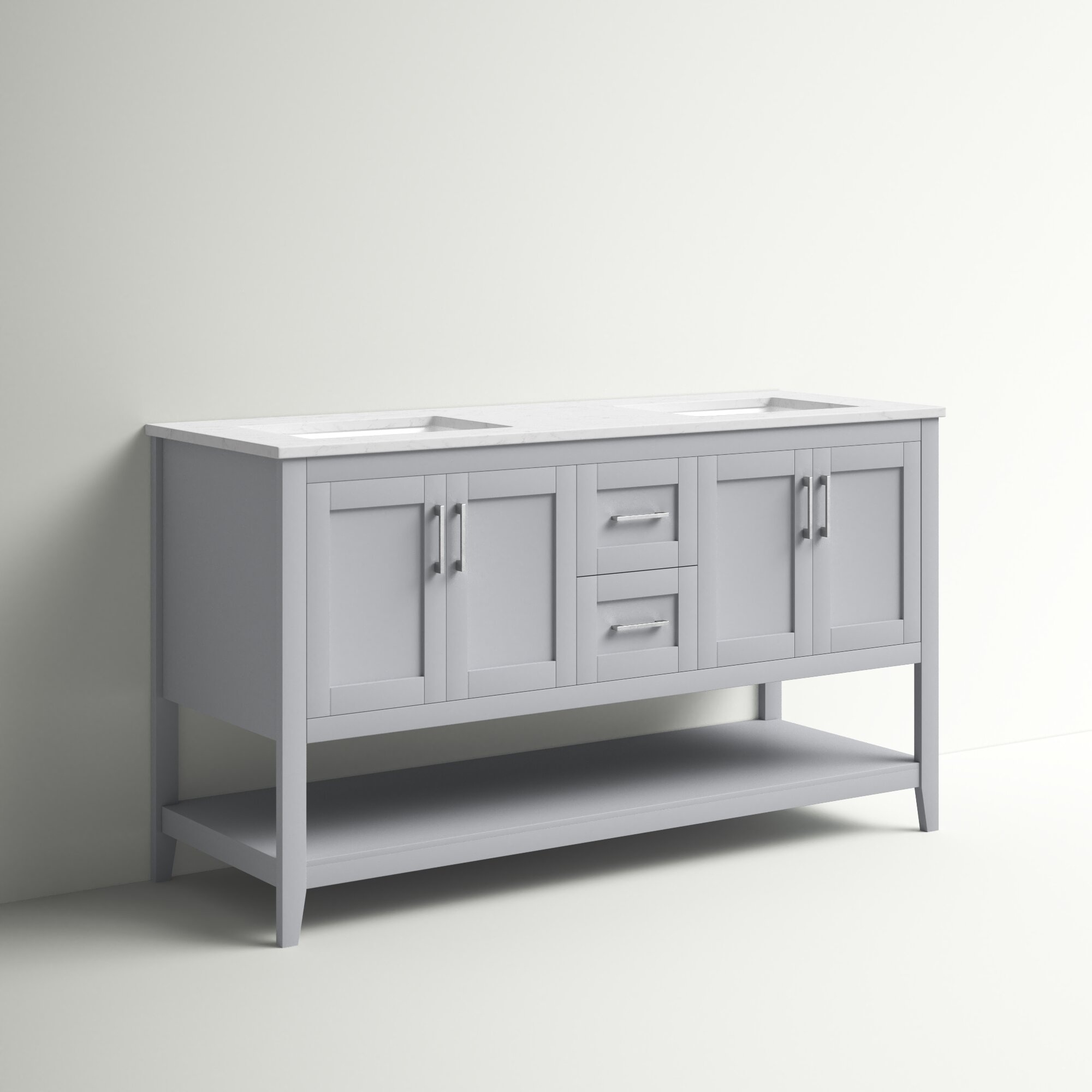 Trieste 60" W x 22" D x 34" HDouble Bathroom Vanity Set