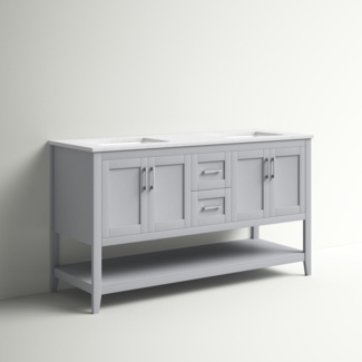 Trieste 60" W x 22" D x 34" HDouble Bathroom Vanity Set