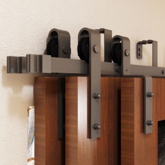 Triple Sliding Classic Design Double Bypass Double Door Barn Door Hardware Kit