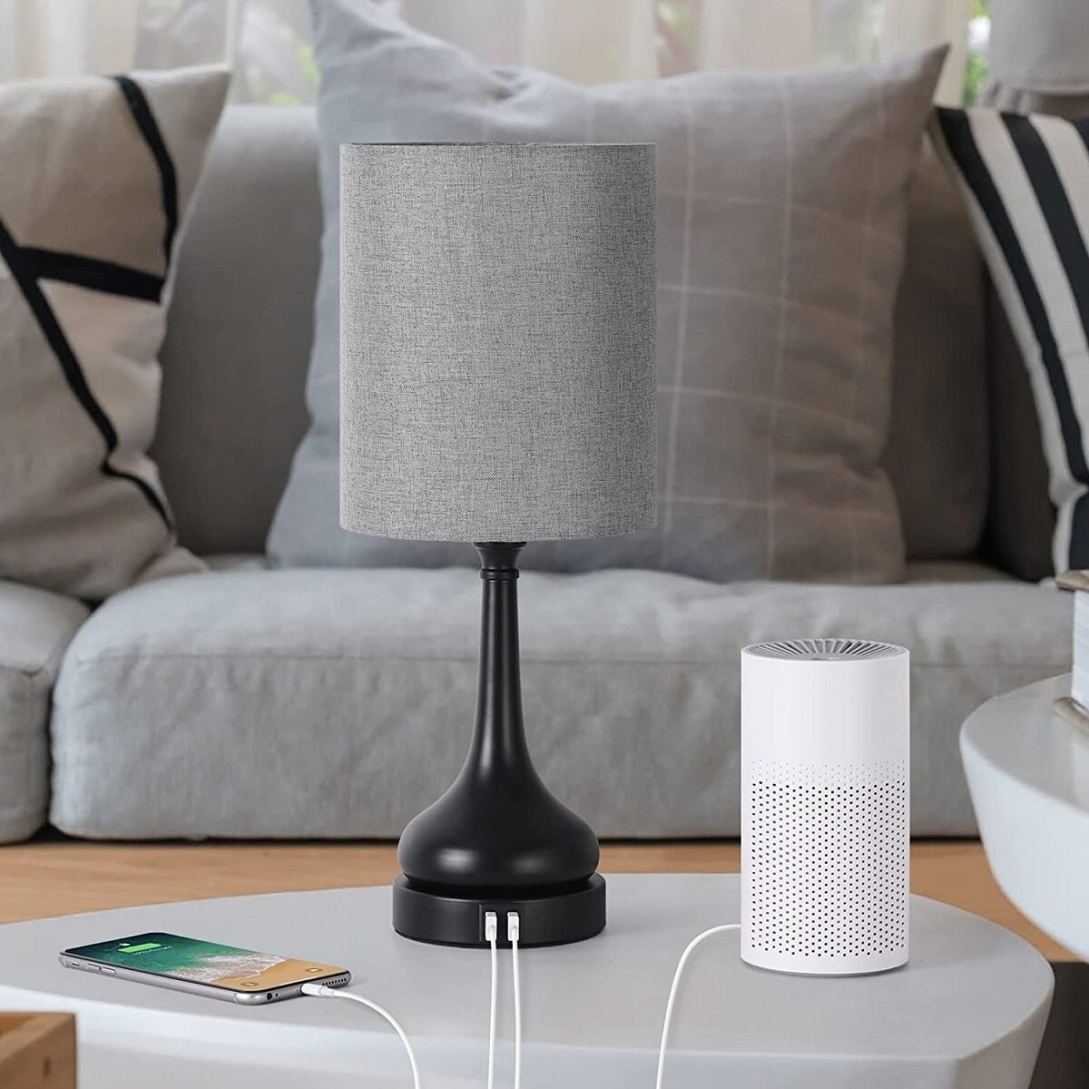 Trombetta Metal USB Table Lamp