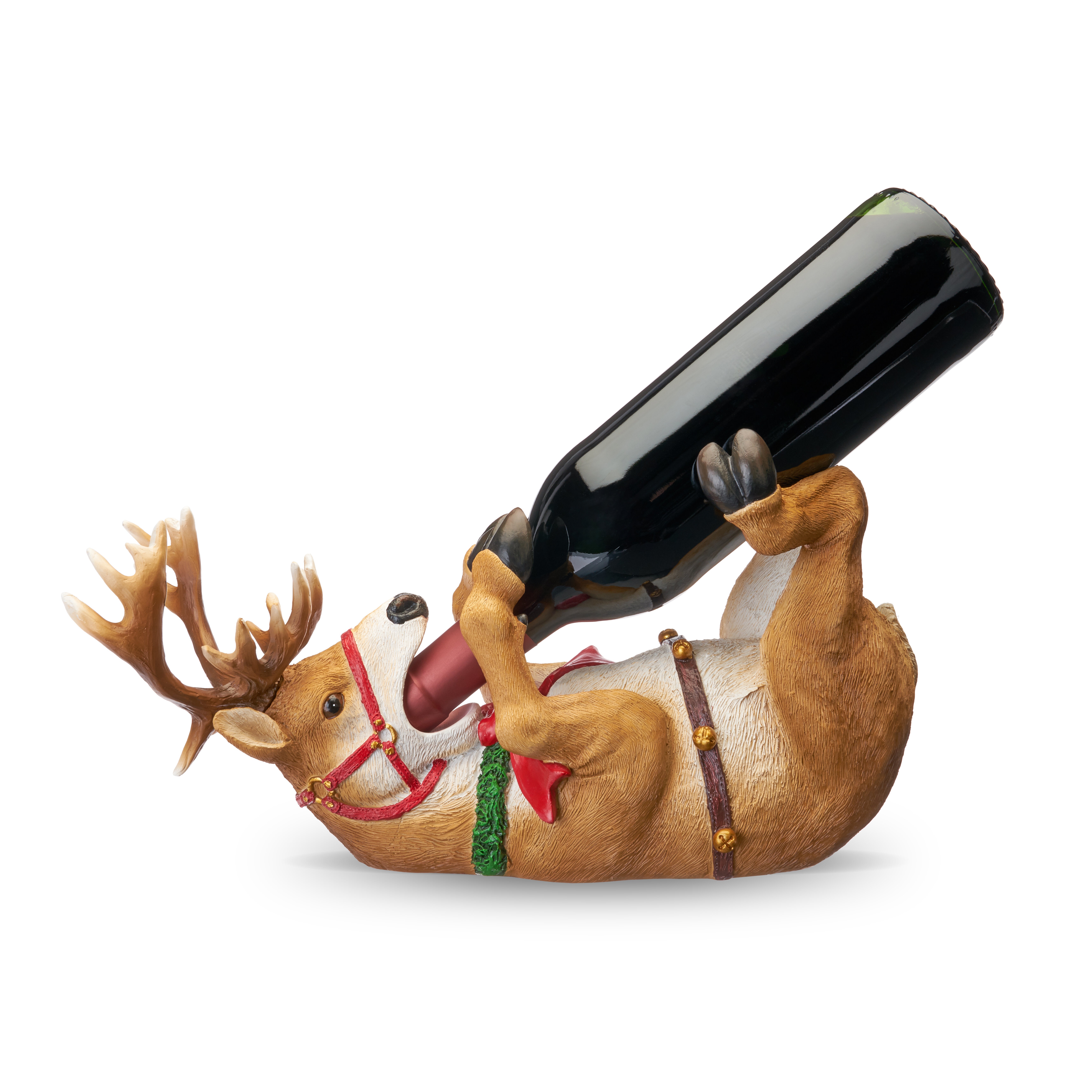 True Brands Reindeer 1 Bottle Tabletop Wine Bottle Holder