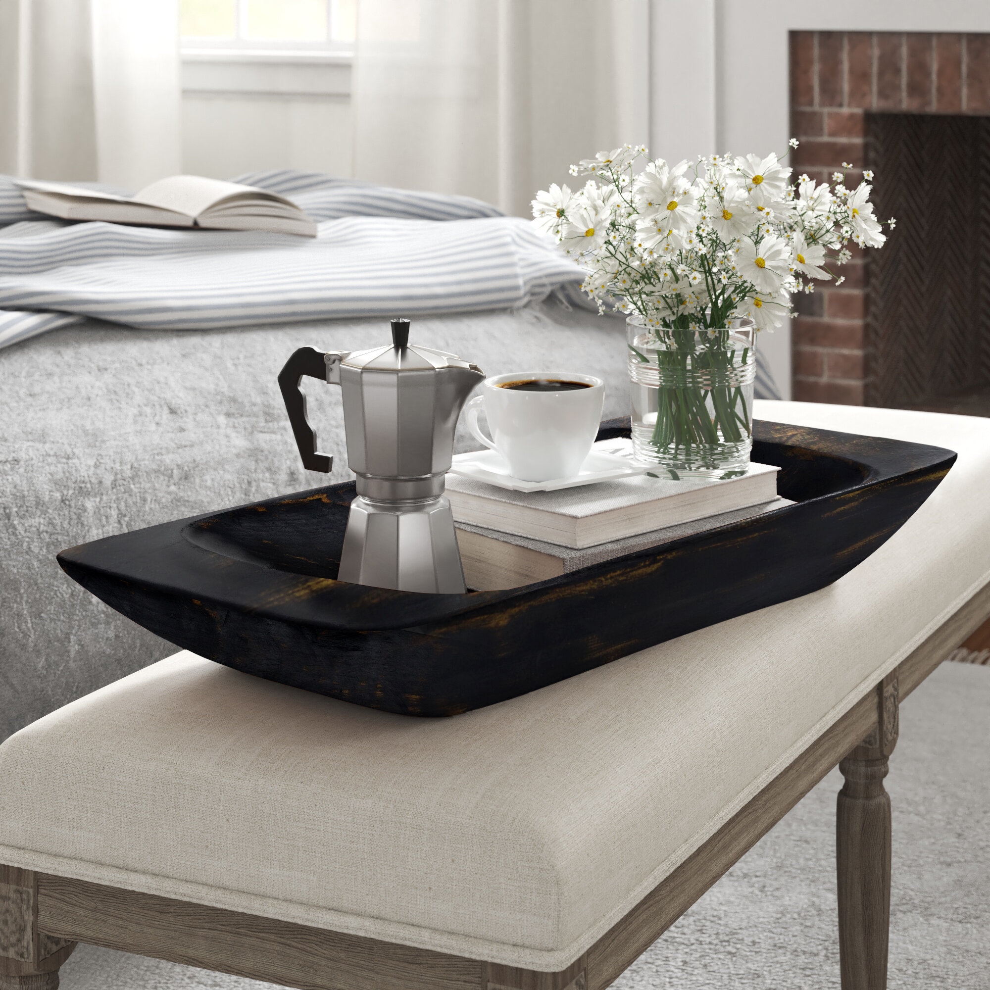 Tufan Handmade Wood Decorative Bowl