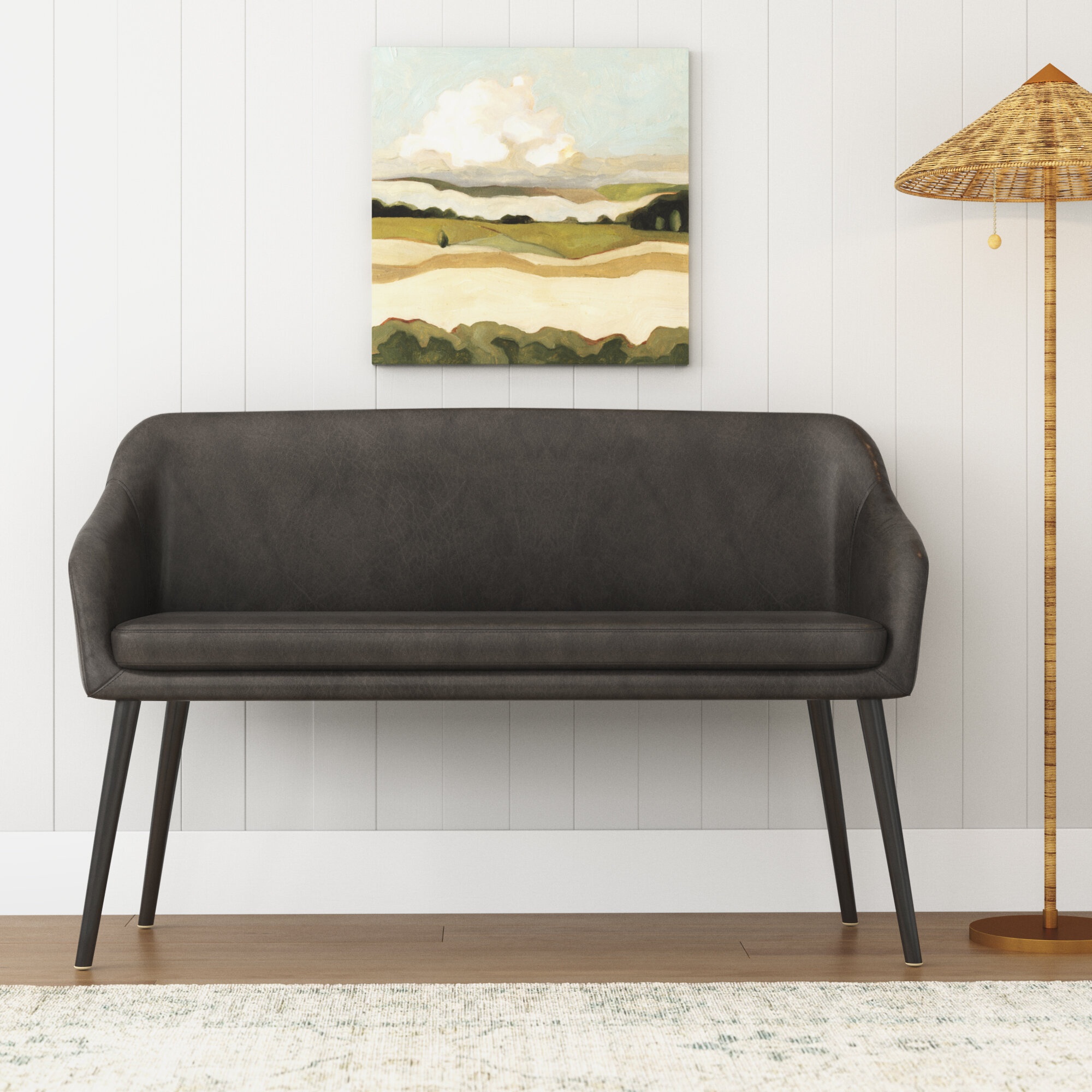 Tybee Faux Leather Upholstered Bench