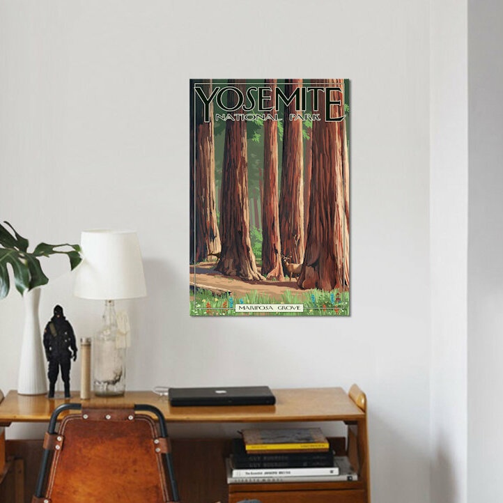 U.S. National Park Service Series: Yosemite National Park (Mariposa Grove) by Lantern Press - Wrapped Canvas Graphic Art