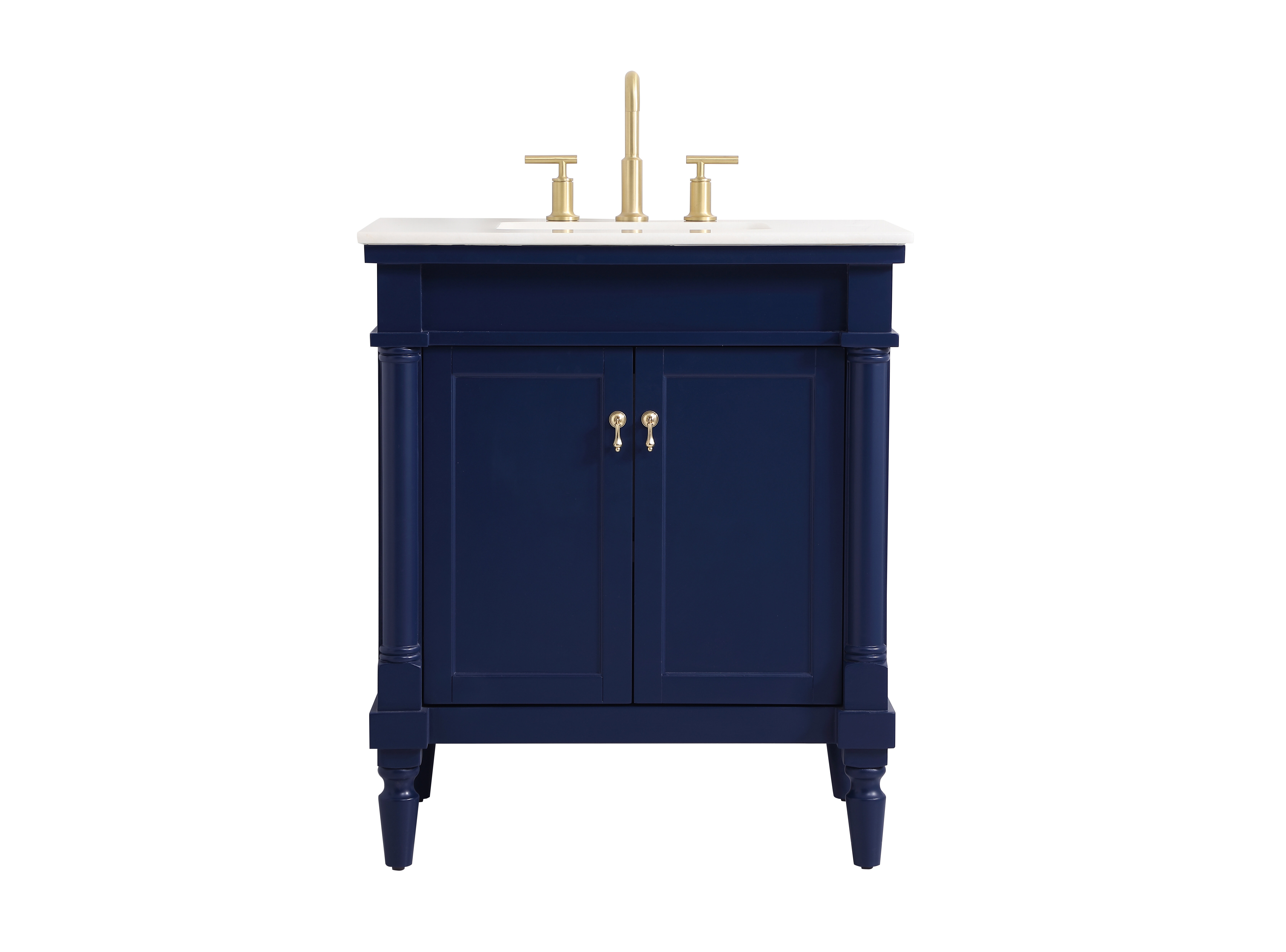 Uriah 30'' Free-standing Single Bathroom Vanity with Marble Vanity Top