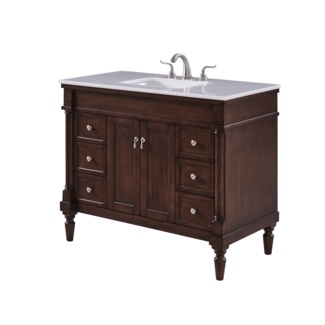 Uriah 42'' Free-standing Single Bathroom Vanity with Marble Vanity Top