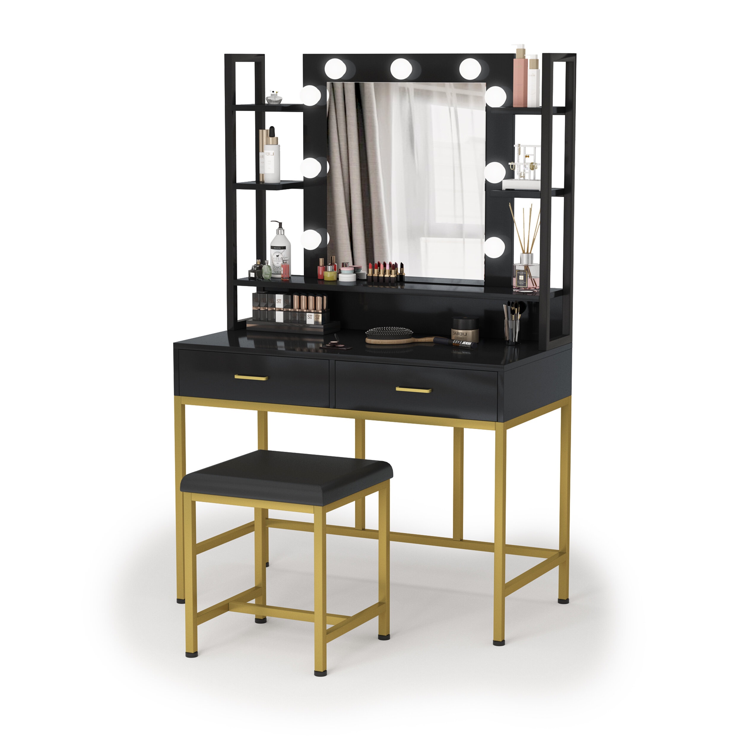 Vanity Table with Lighted Mirror