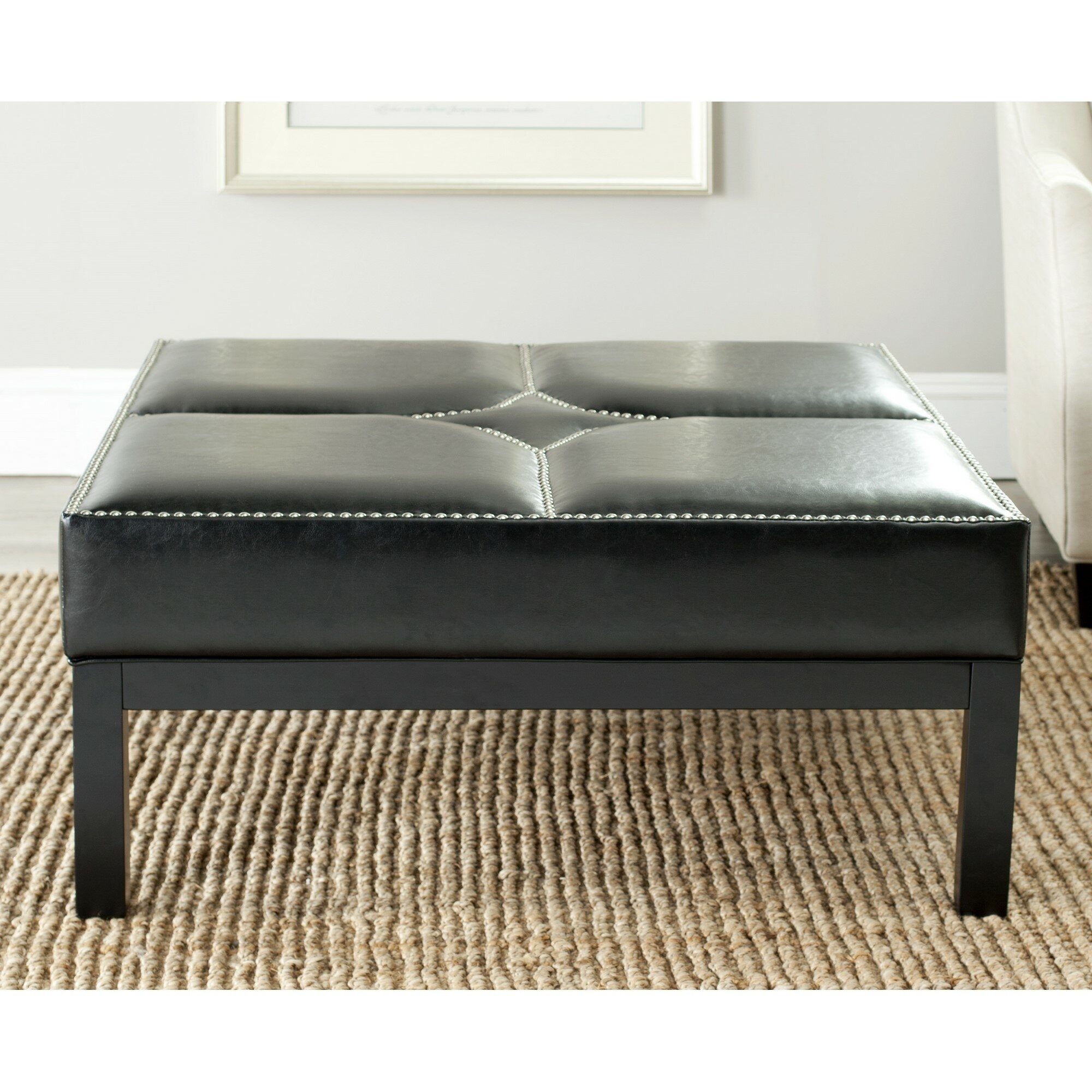 Vegan Leather Ottoman