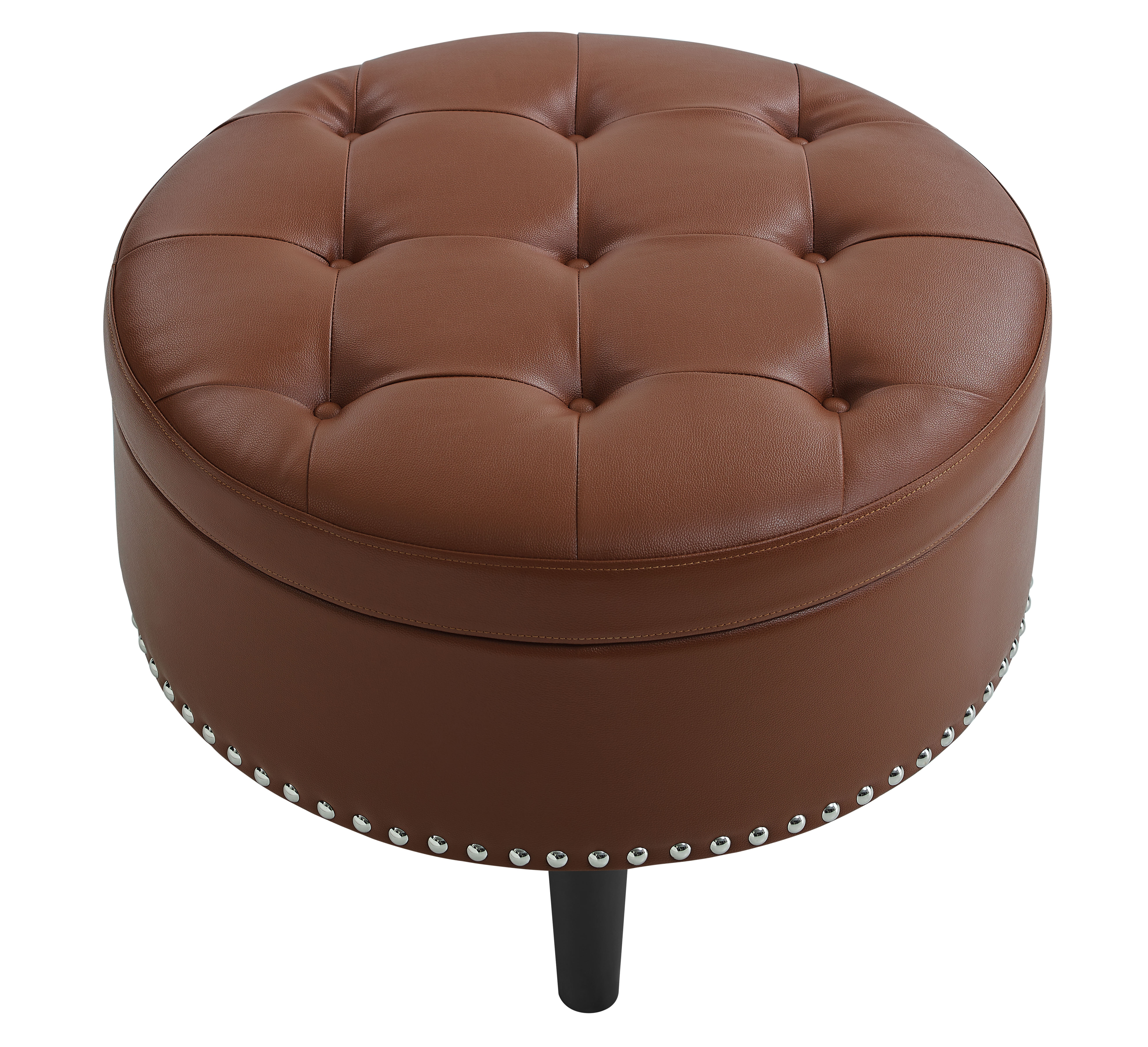 Vegan Leather Storage Ottoman