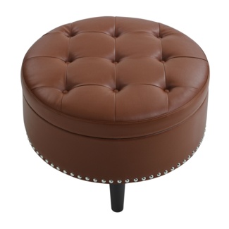 Vegan Leather Storage Ottoman