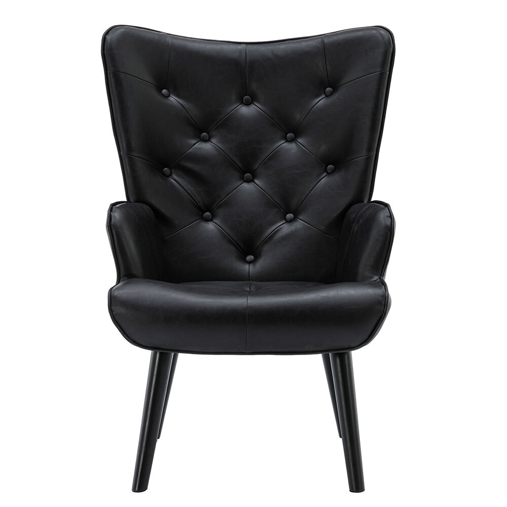 Vegan Leather Wingback Chair