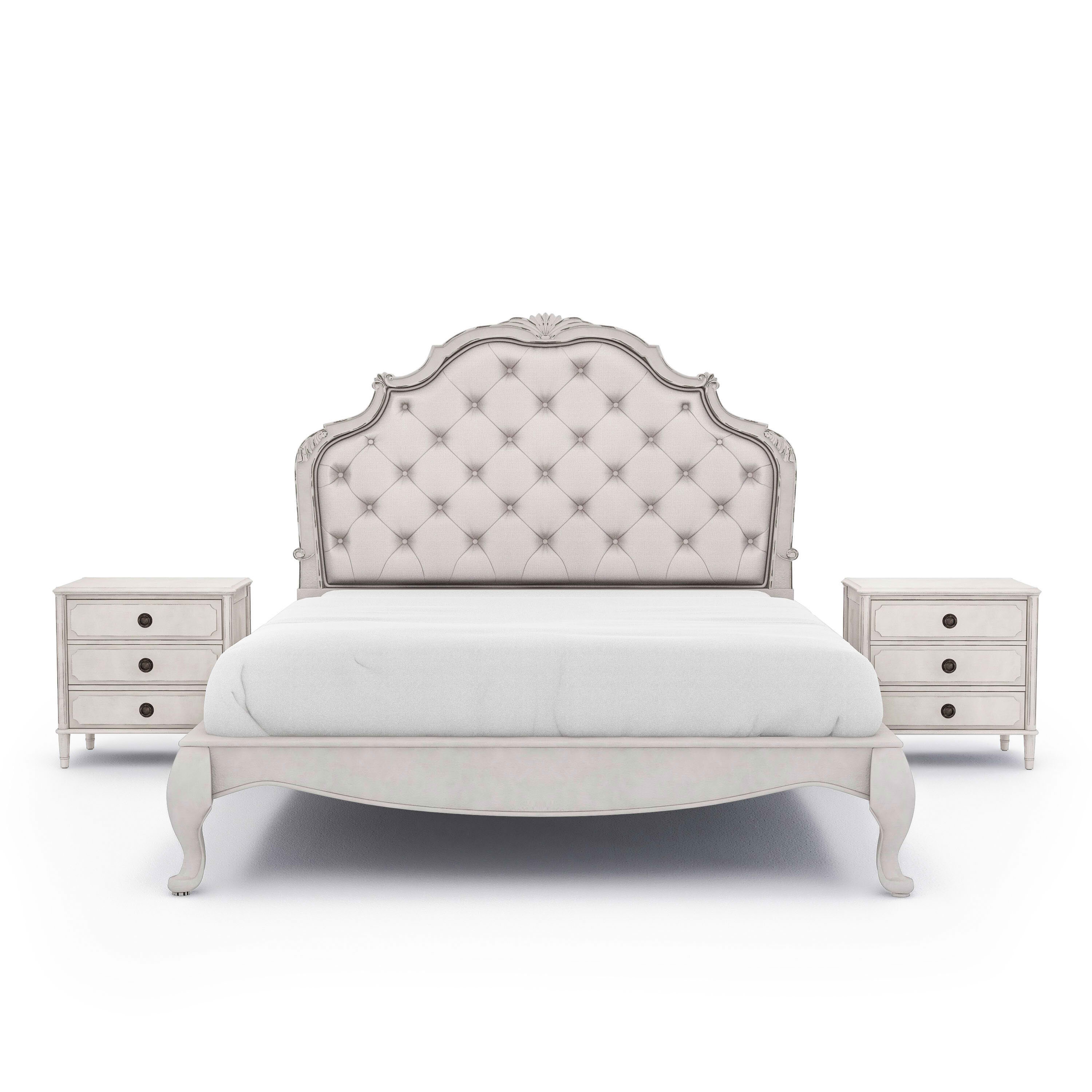 Vienne Upholstered Platform 3 Piece Bedroom Set