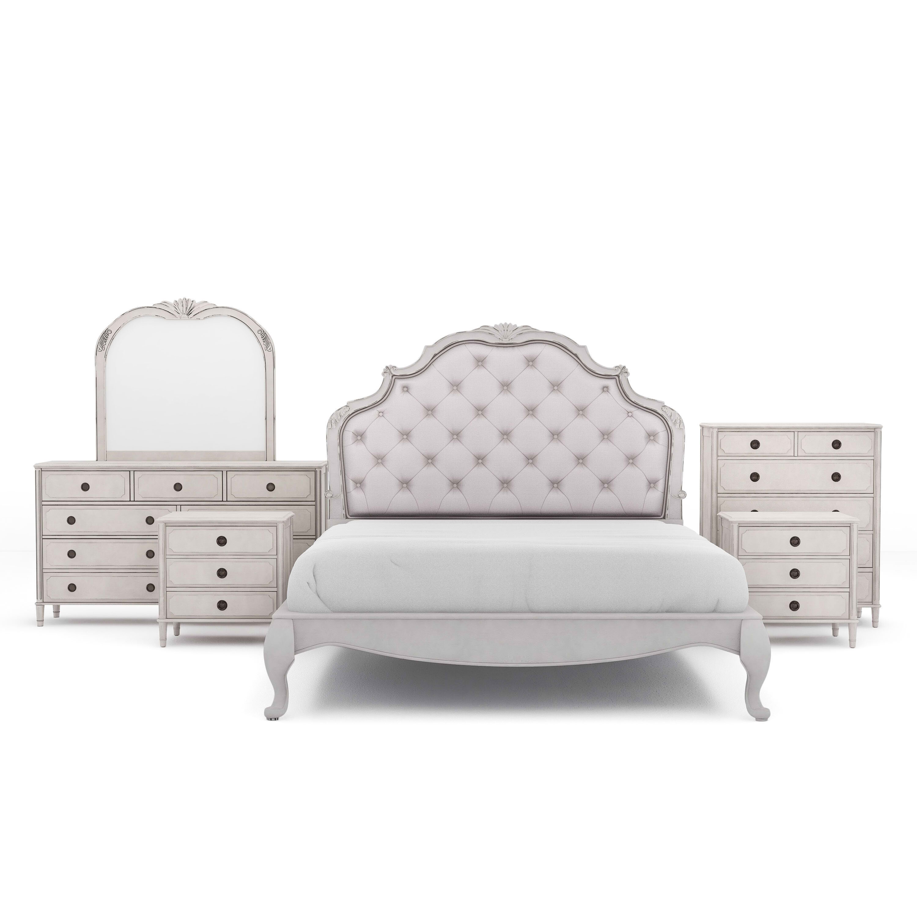 Vienne Upholstered Platform Configurable Bedroom Set