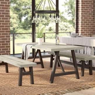 Volusia 4 - Person Acacia Solid Wood Dining Set