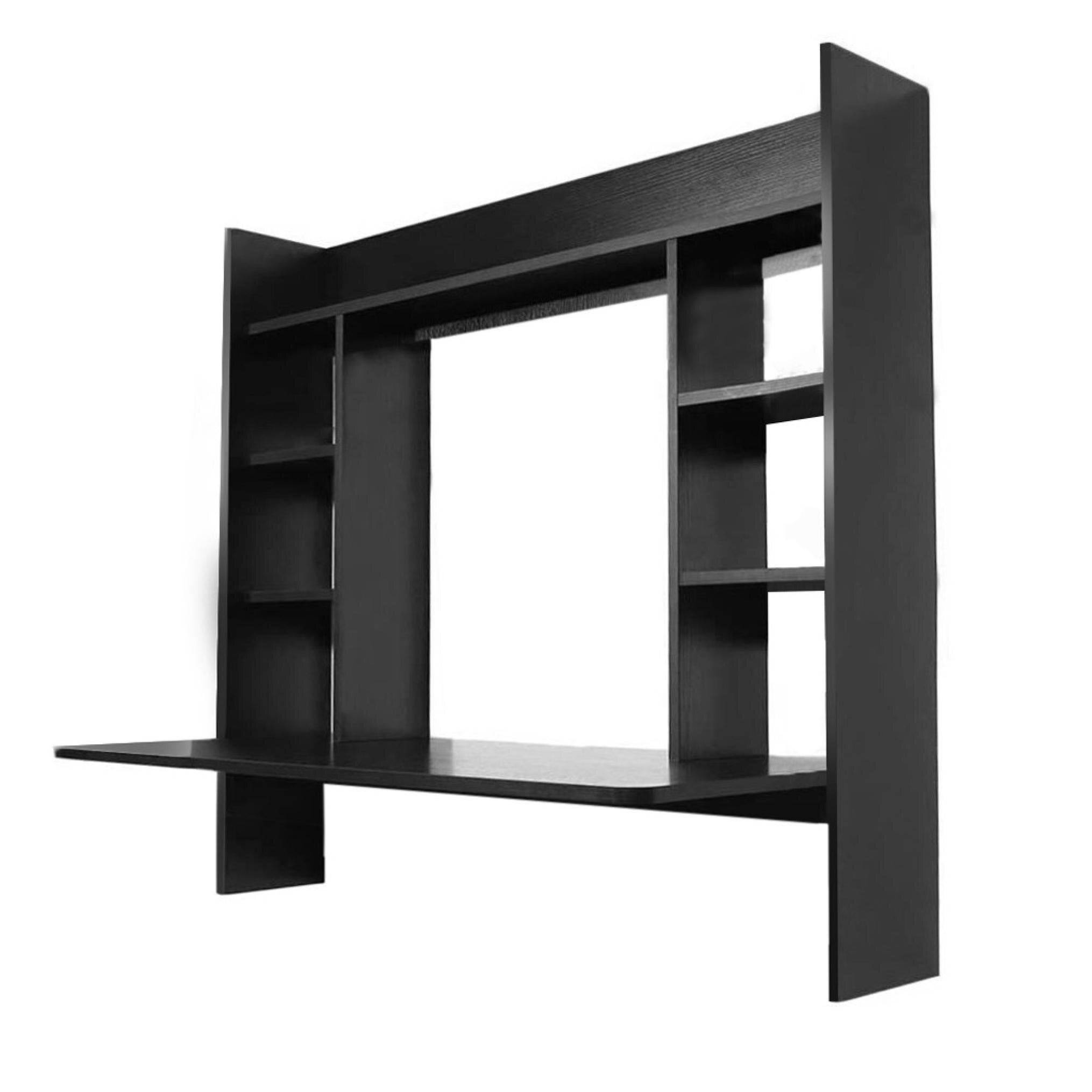 Wall Mounted Desk With Storage Shelves Home Computer Table Floating Dining Desk