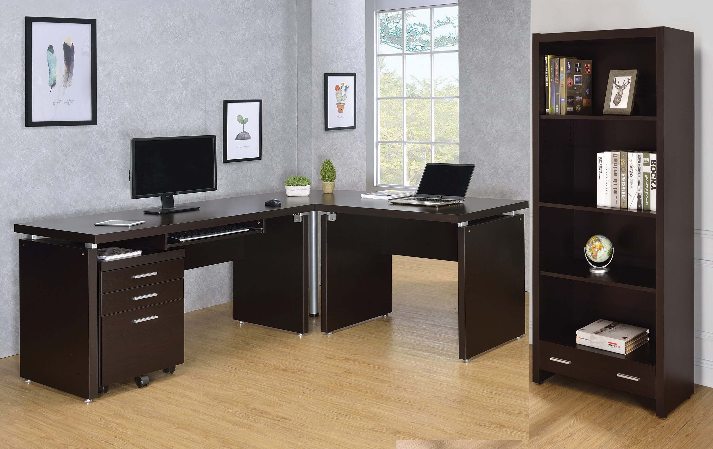 Wapping 5 Piece L-Shape Computer Desk Office Set