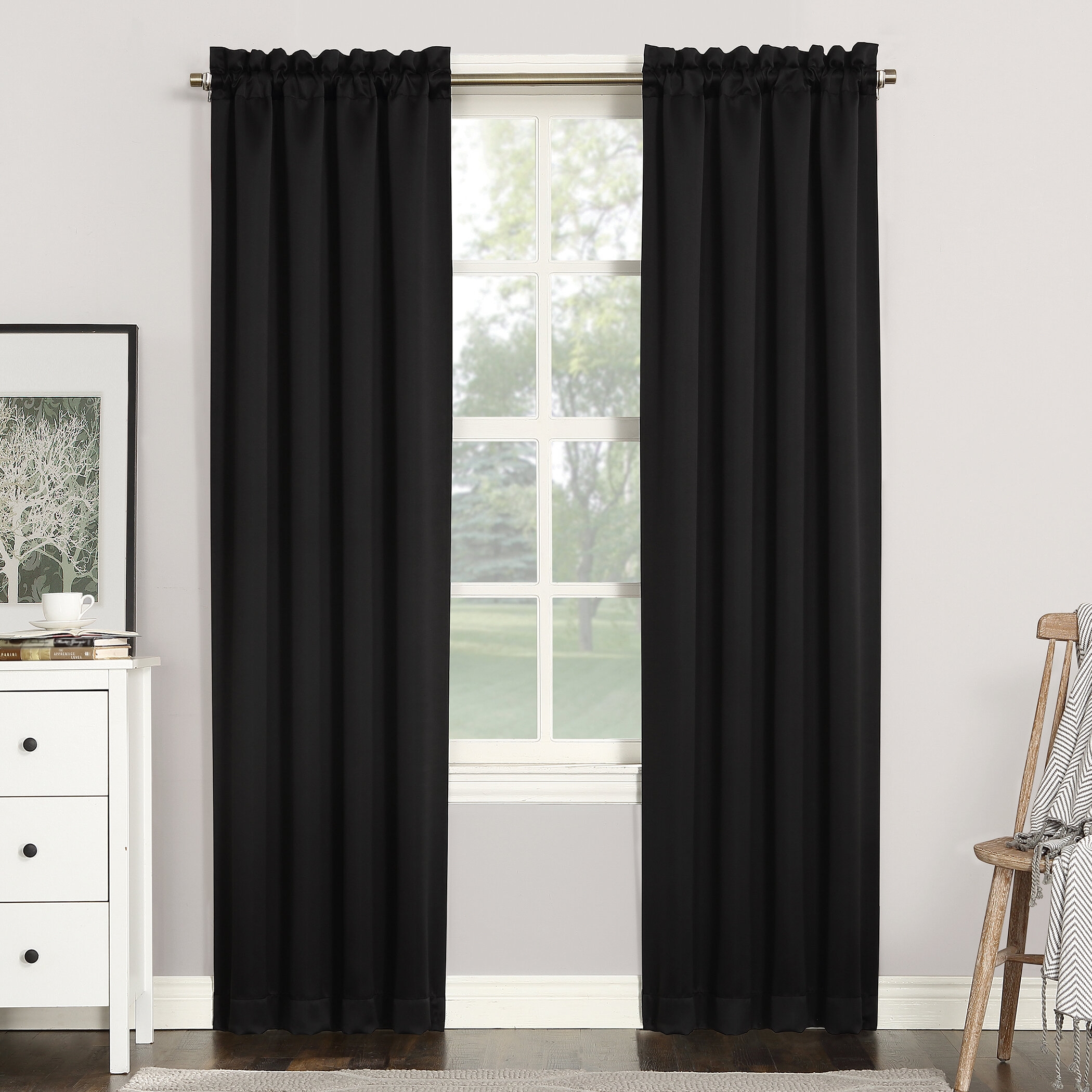 Wayfair Basics® Solid Blackout Thermal Rod Pocket Single Curtain Panel