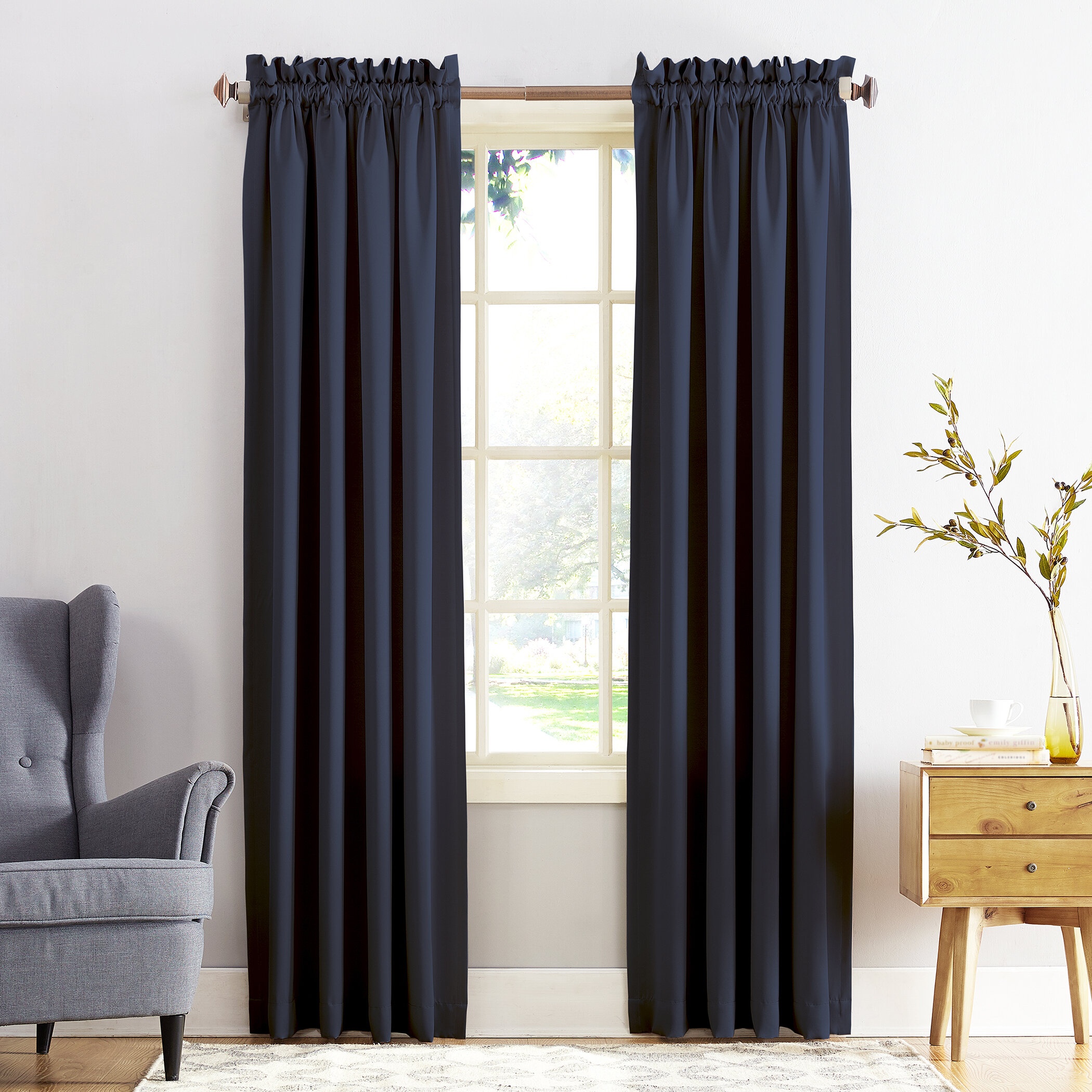 Wayfair Basics® Solid Room Darkening Thermal Rod Pocket Single Curtain Panel