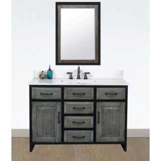 Wenger 49'' Free-standing Single Bathroom Vanity with Marble Vanity Top