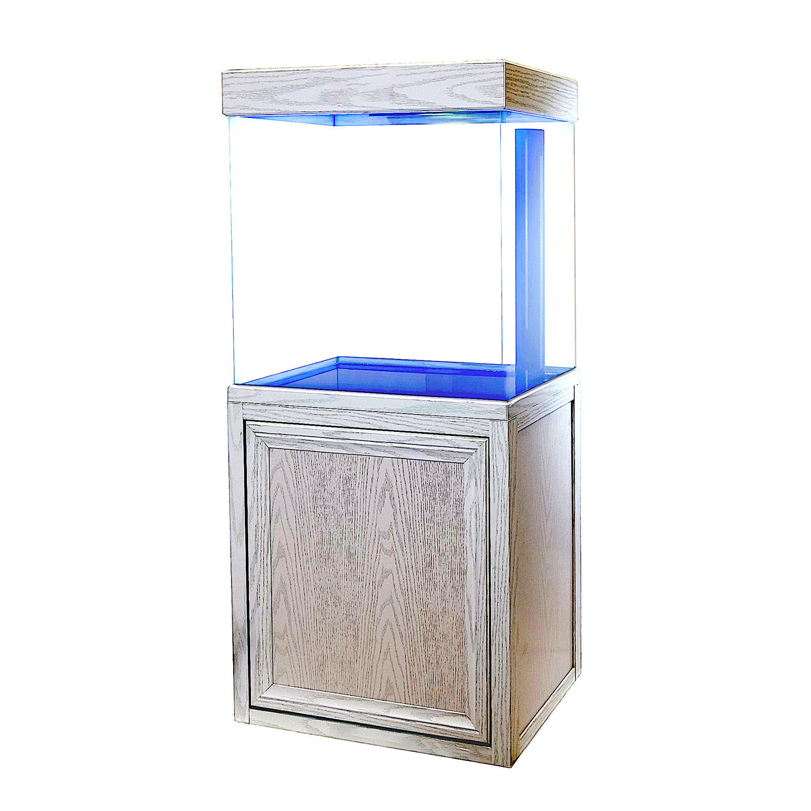 White Oak Corner Aquarium With Stand