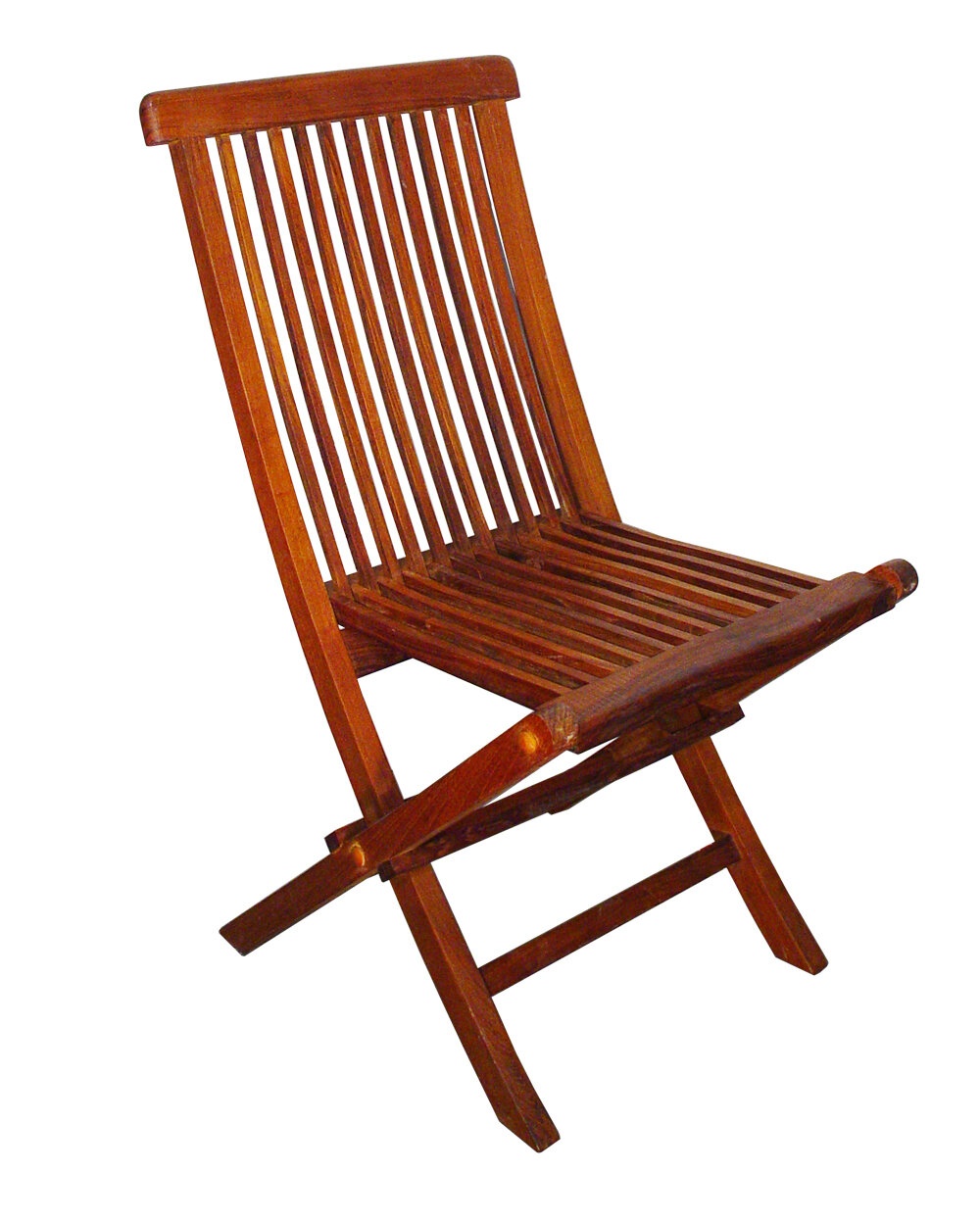 Whitton Slat Back Folding Side Chair in Natural Wood