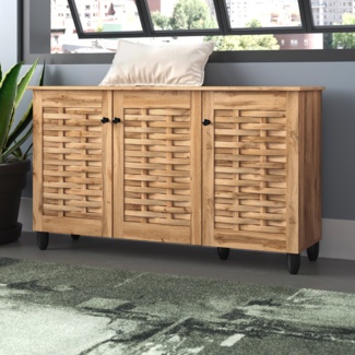 Winda 12 Pairs Brown Manufactured Wood Shoe Storage Cabinet