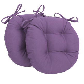 My Infinity Store 16 Plush Round Tufted Chair Pad/Cushions Tie-Backs ( Purple,4 Piece) 