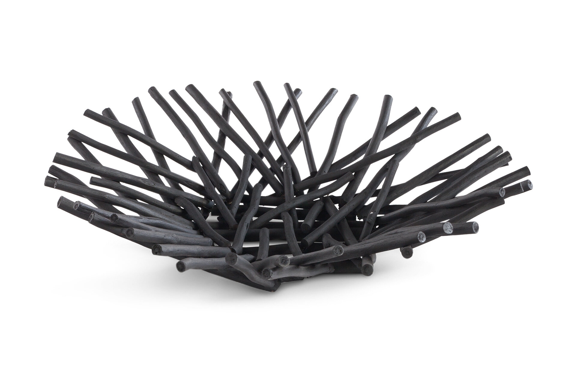 Wood Decorative Bowl in Black