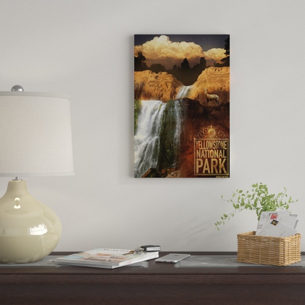 Yellowstone National Park by Old Red Truck - Gallery-Wrapped Canvas Giclée on Canvas