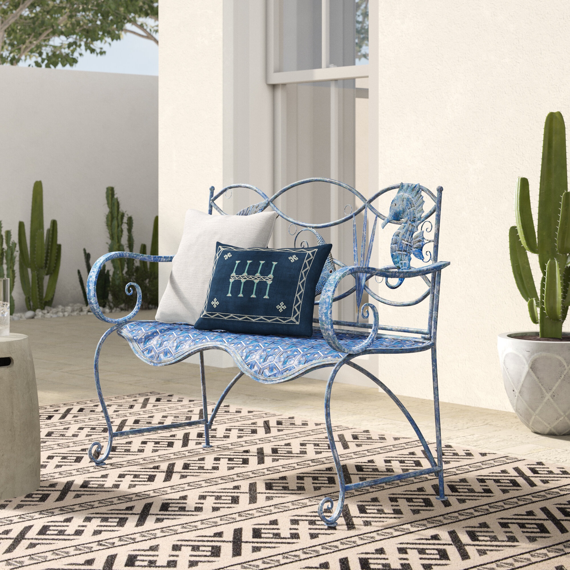 Zev Metal Outdoor Bench