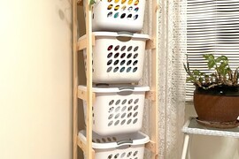 Shelves With Laundry Baskets