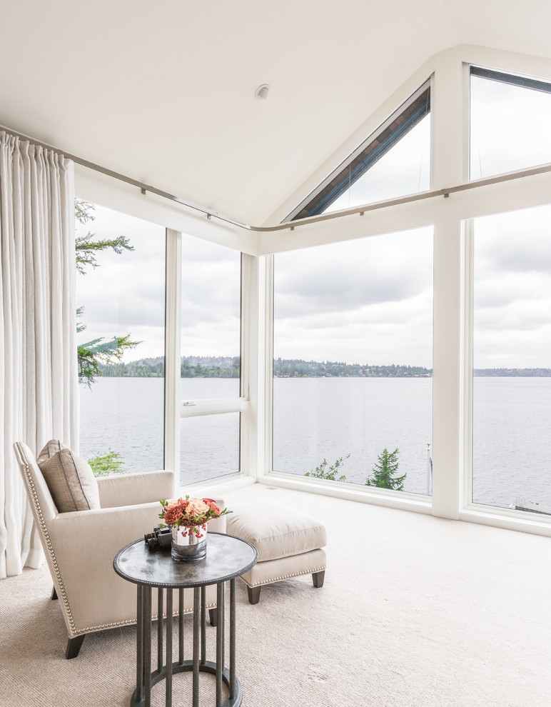 Accent Chair: Continuous Curtain Rod For Lakefront Windows
