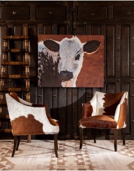 Accent Chair Flared Arms Hair On Hide Accent Chairs