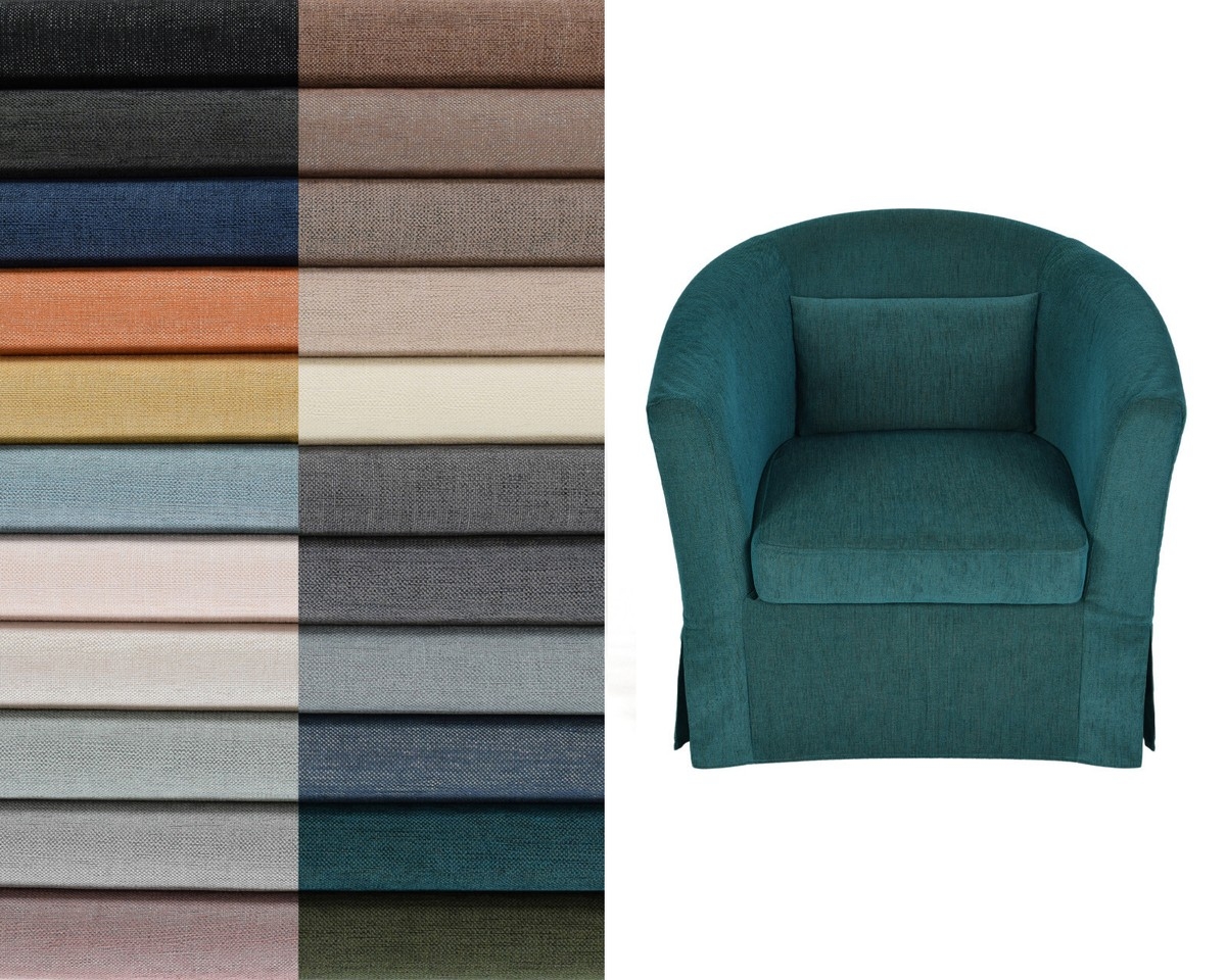 Accent Chair: Floor Length Skirt with Lumbar Pillow