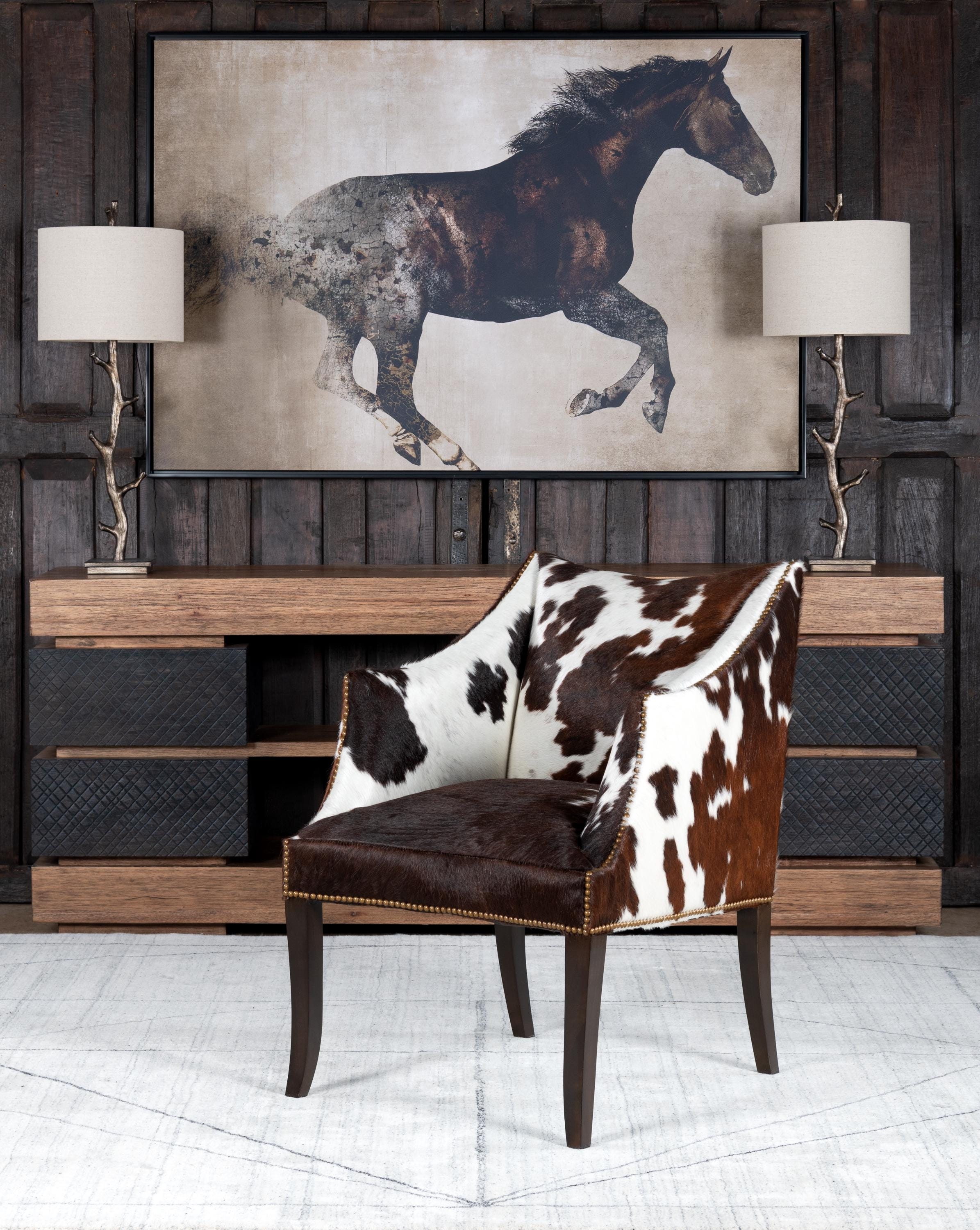 Accent Chair Modern Western with Branch Lighting Style