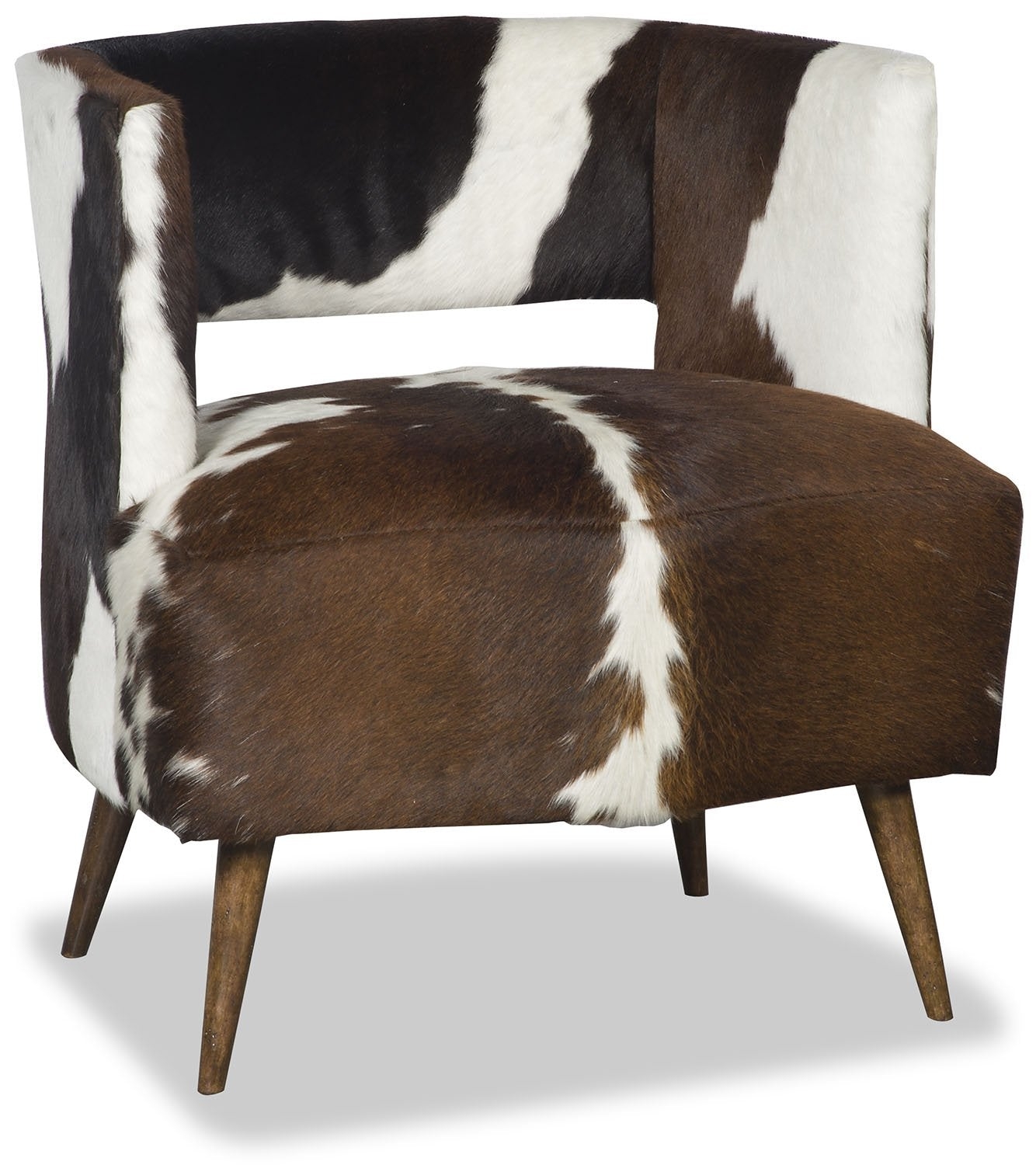 Accent Chair Open Back Design and Tapered Wood Legs
