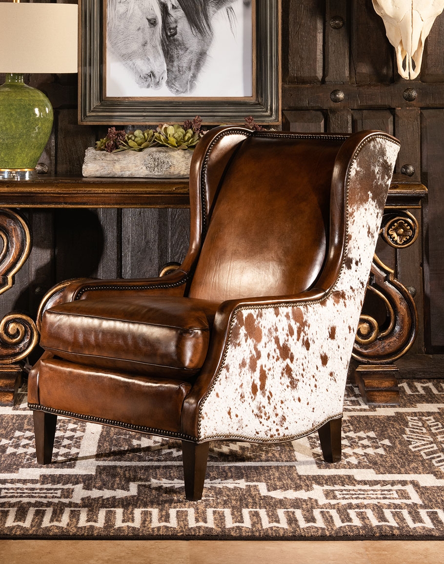 Accent Chair Wingback Profile and Rustic Nailhead Trim