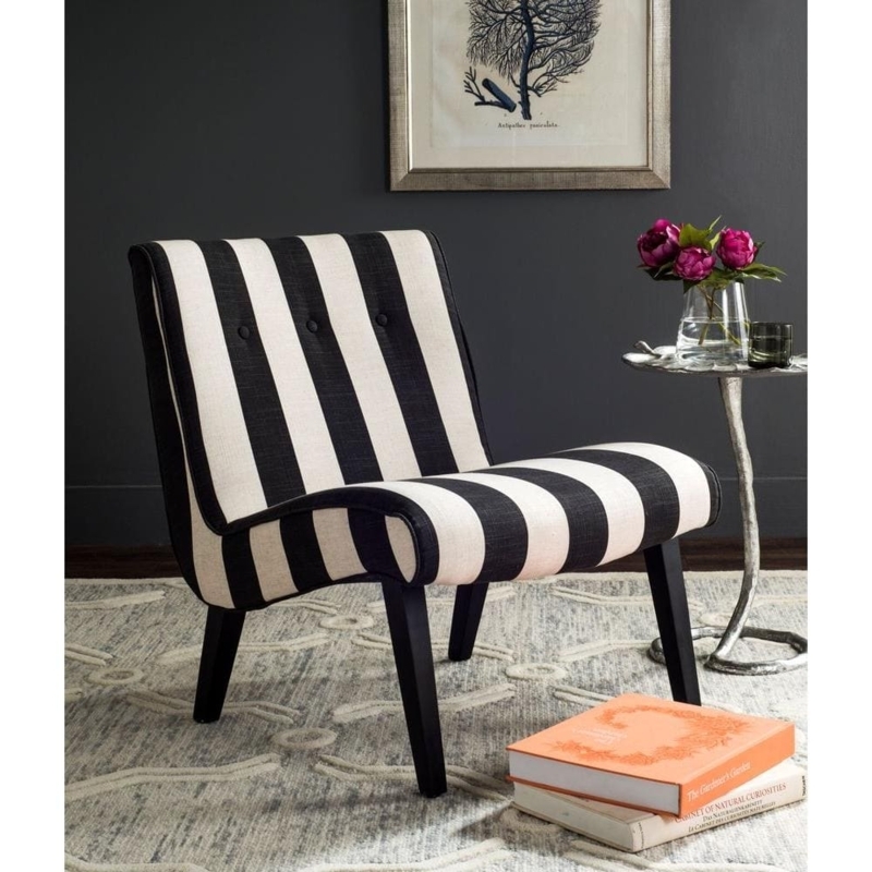 Accent Chair with Button Tufting Armless Slipper Silhouette