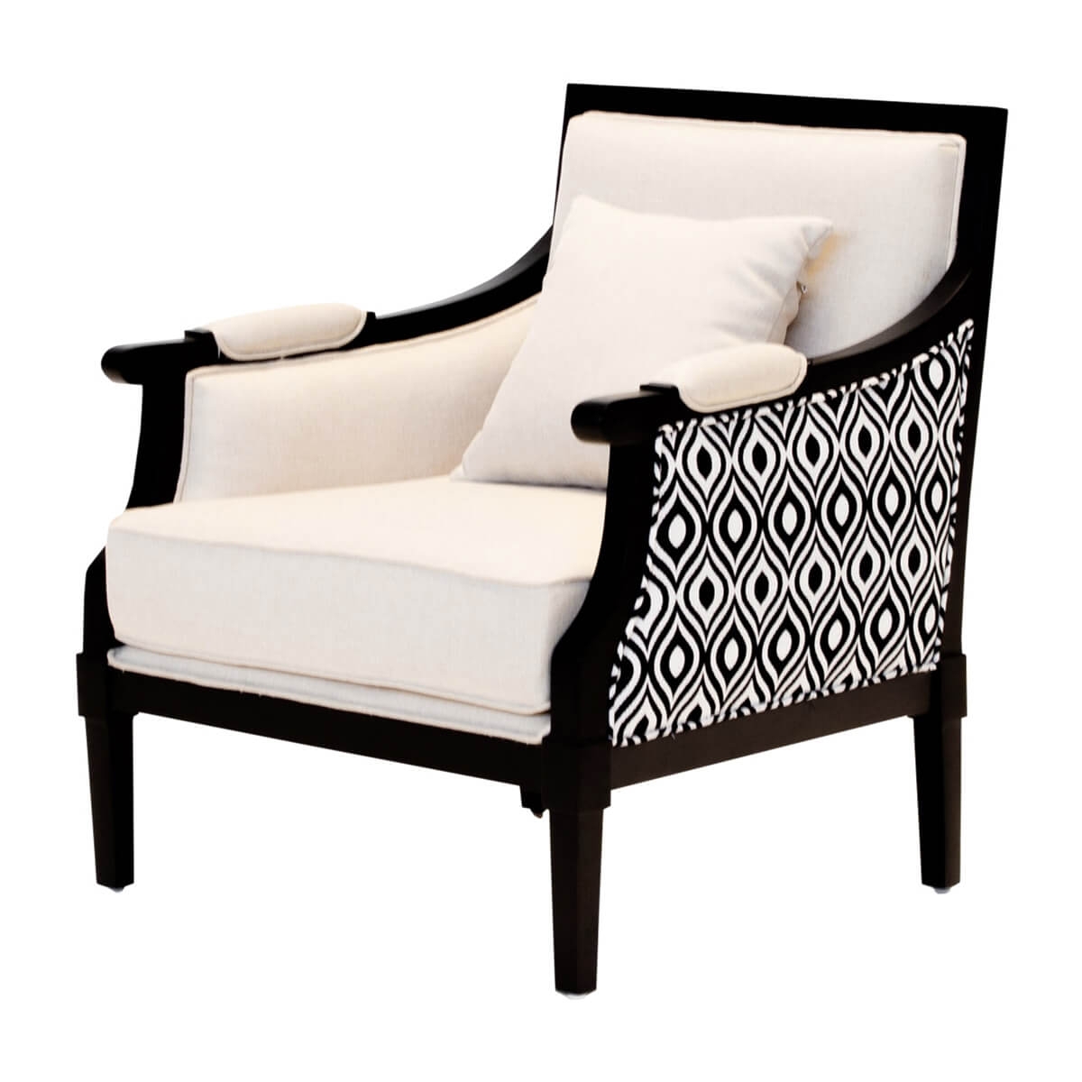 Accent Chair with Geometric Patterned Sides Mahogany Frame