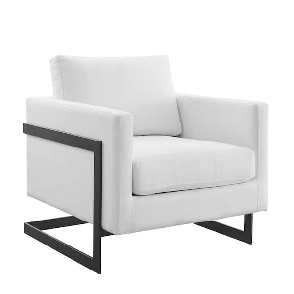 Accent Chair with Wrap Around Frame and Geometric Sled Base