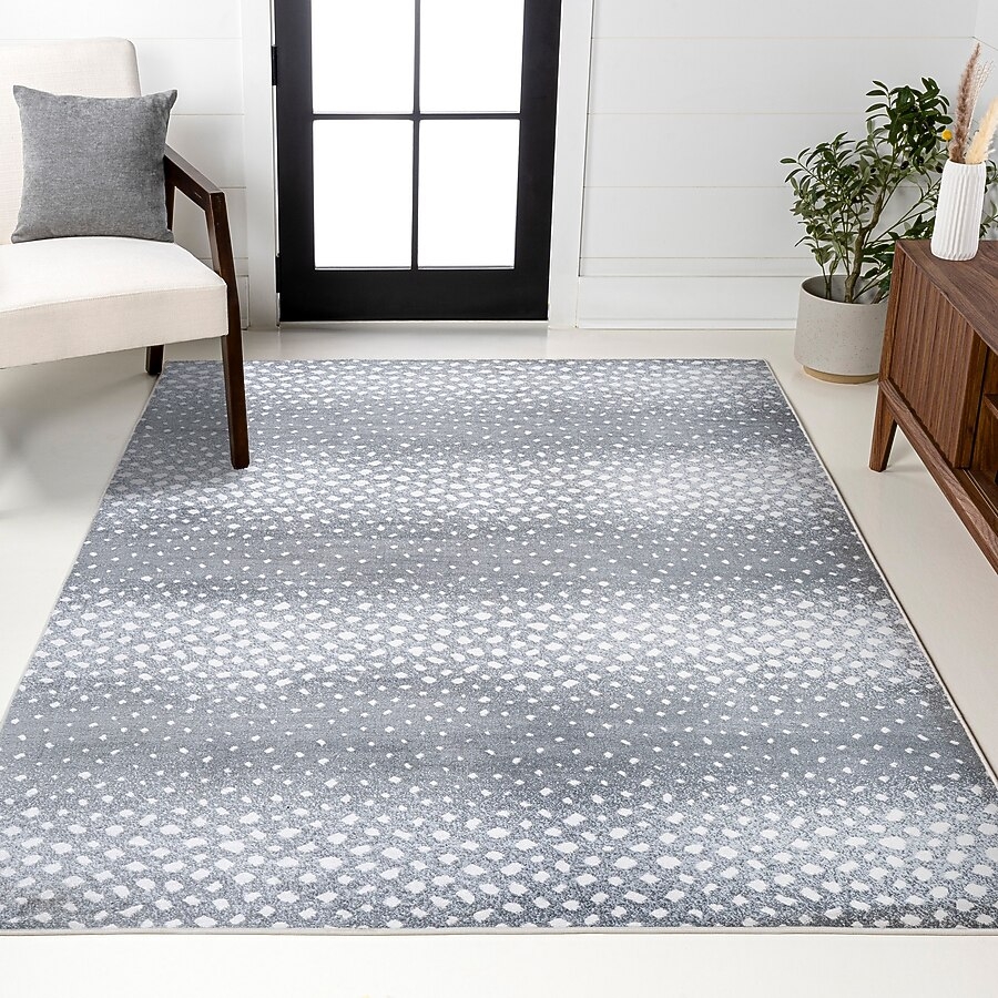 Area Rug Cool Gray Low Pile Transitional Gray Antelope Rug