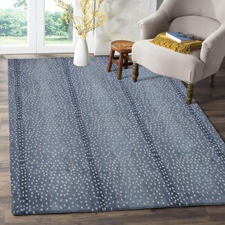 Area Rug Dotted Vertical Stripes Blue Antelope Area Rug