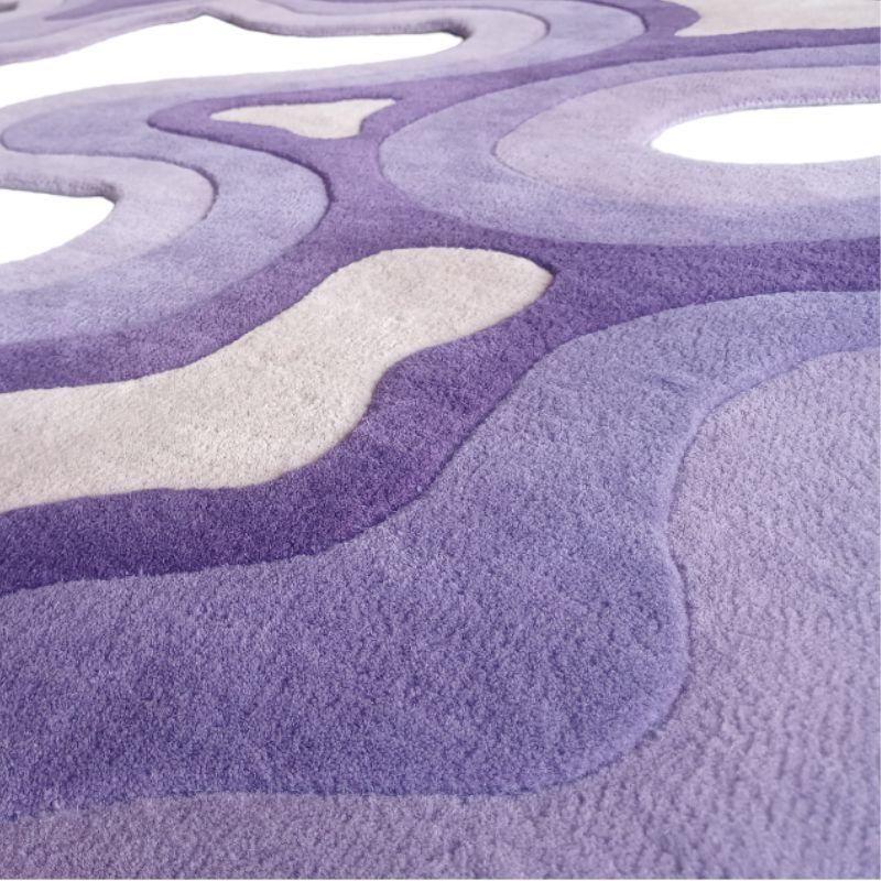 Area Rug Lavender Organic Waves High-Low Pile Rug